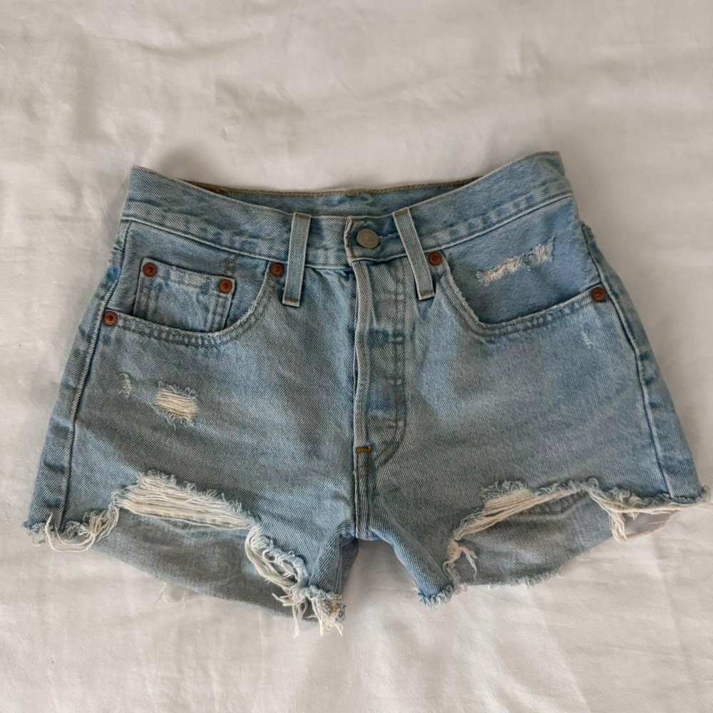 Levi's 501 blue denim shorts